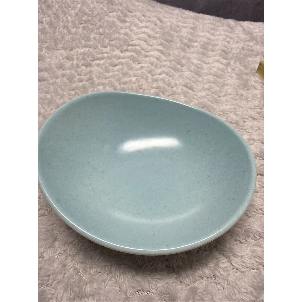 Metlox Poppytrail Del Rey Soup Cereal Bowls Turquoise Set Of 3 Egg Oval Shape